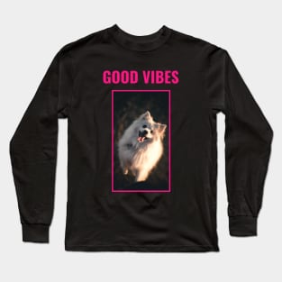 Good Vibes Fluffy Dog Long Sleeve T-Shirt